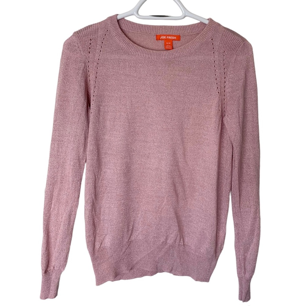 2/$20 Pink Long Sleeve Top with Tinsel
